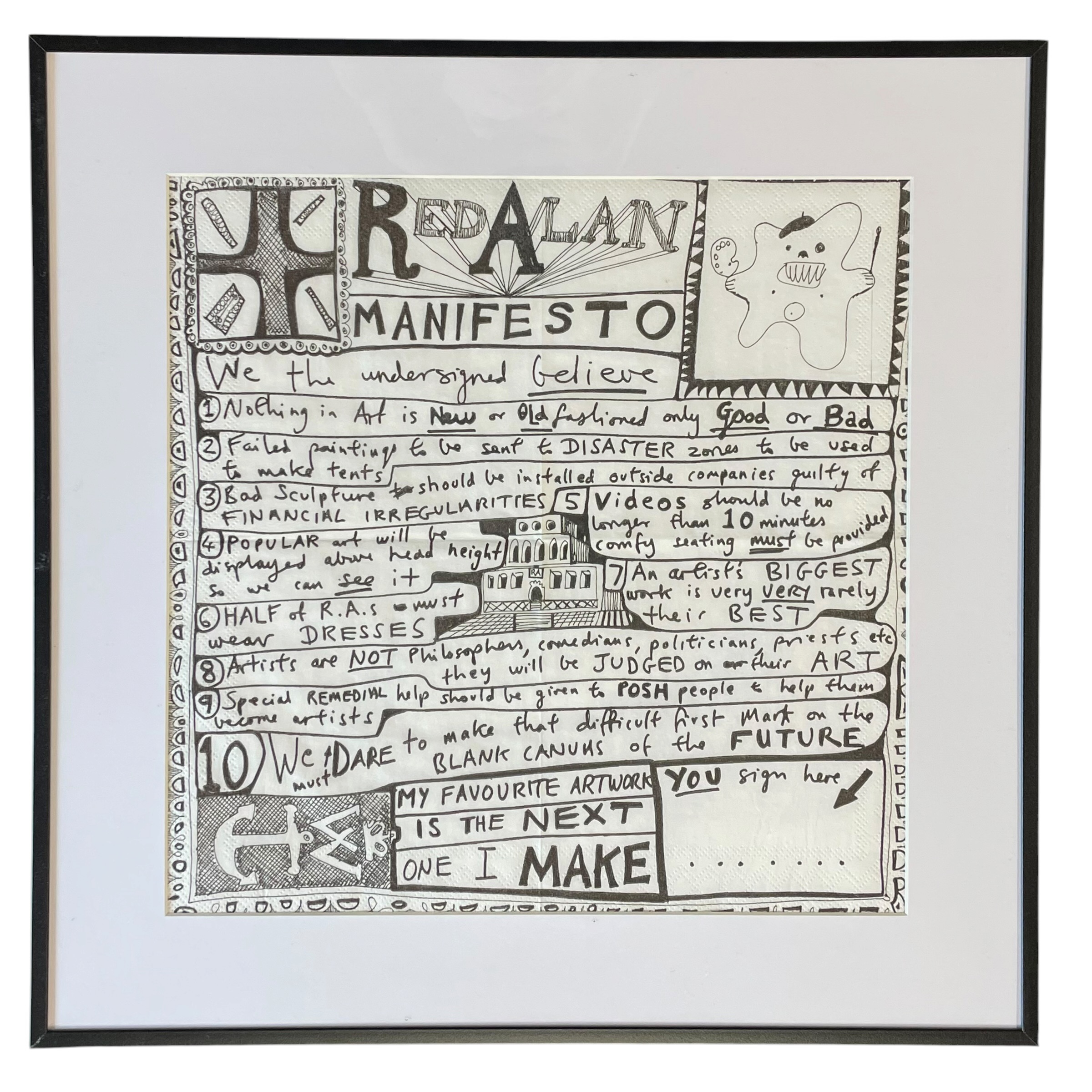 Lot 6 - GRAYSON PERRY CBE RBA - RED ALAN MANIFESTO