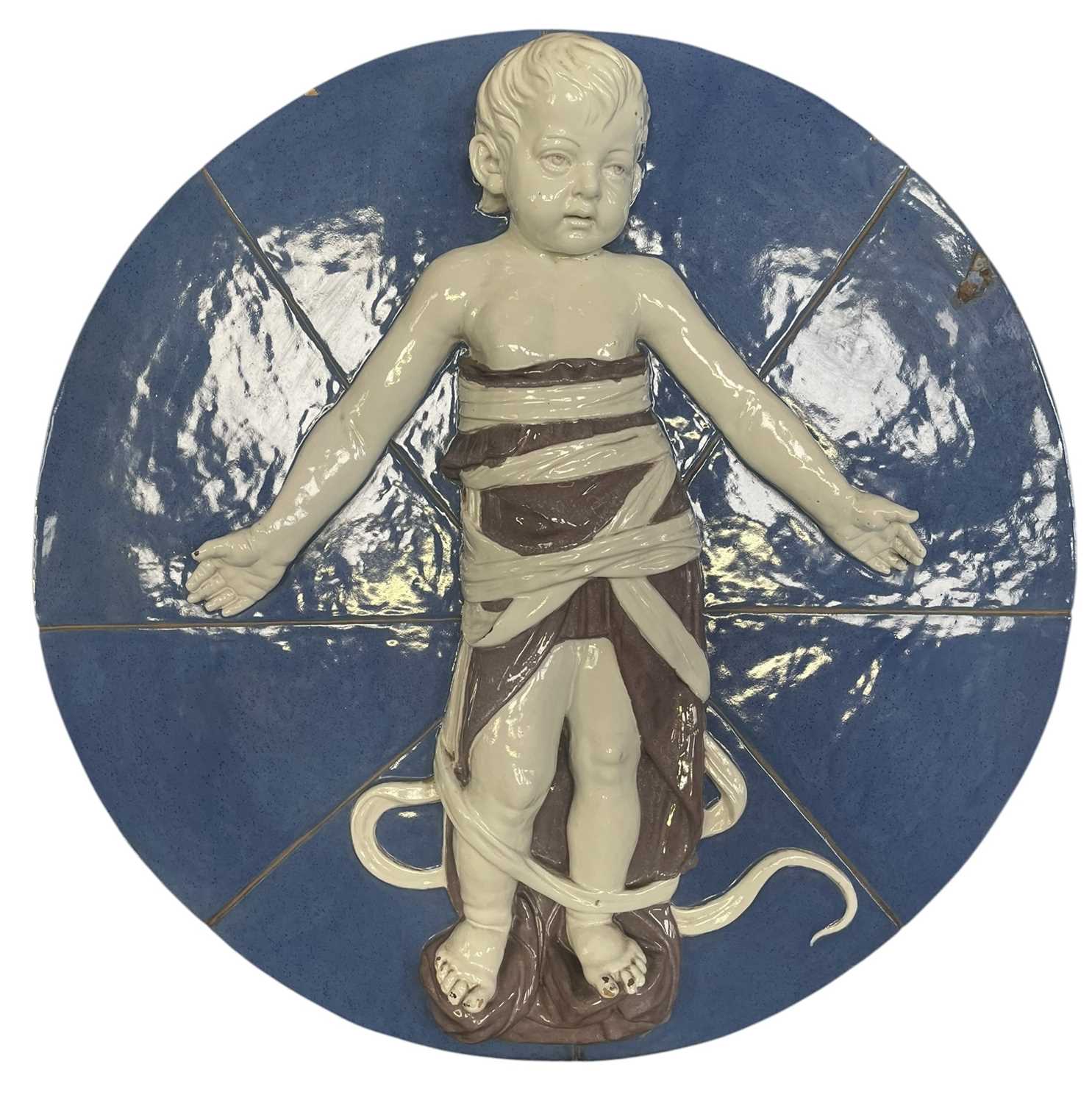 Lot 295 - AFTER ANDREA DELLA ROBBIA - CANTAGALLI LATE 19TH CENTURY TERRACOTTA ROUNDEL