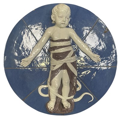 Lot 295 - AFTER ANDREA DELLA ROBBIA - CANTAGALLI LATE 19TH CENTURY TERRACOTTA ROUNDEL
