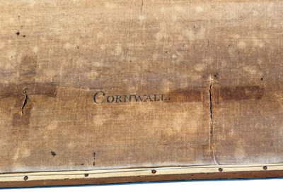 Lot 300 - THOMAS MARTYN - NEW & ACCURATE MAP OF CORNWALL - 1784 W. FADE LINEN BACK MAP