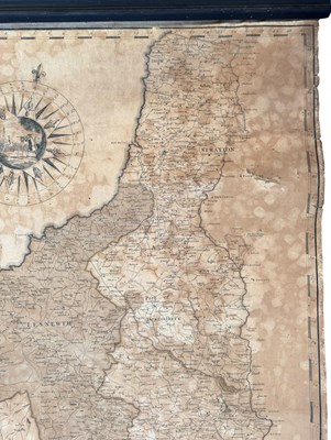 Lot 300 - THOMAS MARTYN - NEW & ACCURATE MAP OF CORNWALL - 1784 W. FADE LINEN BACK MAP