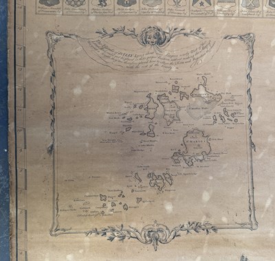 Lot 300 - THOMAS MARTYN - NEW & ACCURATE MAP OF CORNWALL - 1784 W. FADE LINEN BACK MAP