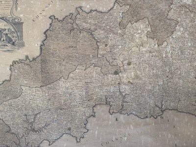 Lot 300 - THOMAS MARTYN - NEW & ACCURATE MAP OF CORNWALL - 1784 W. FADE LINEN BACK MAP