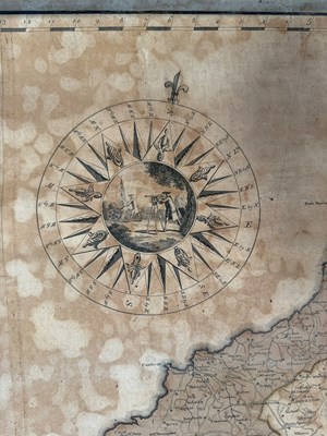 Lot 300 - THOMAS MARTYN - NEW & ACCURATE MAP OF CORNWALL - 1784 W. FADE LINEN BACK MAP