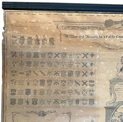 Lot 300 - THOMAS MARTYN - NEW & ACCURATE MAP OF CORNWALL - 1784 W. FADE LINEN BACK MAP