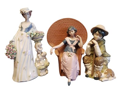 Lot 92 - NADAL - THREE SPANISH LATE 20TH CENTURY PORCELAIN FIGURES