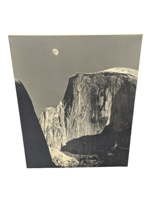 Lot 607 - ANSEL ADAMS MOON & HALF DOME CANVAS PRINT