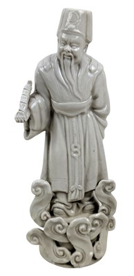 Lot 199 - 20TH CENTURY BLANC DE CHINE FIGURE OF AN IMMORTAL /