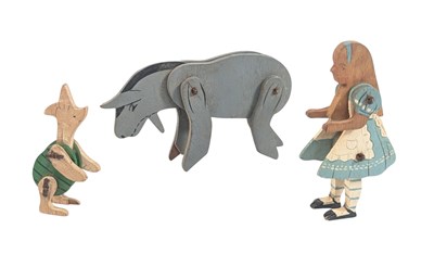 Lot 214 - DOLLS - x3 TALFOURD TOYS ALICE IN WONDERLAND, EEYORE & PIGLET DOLLS