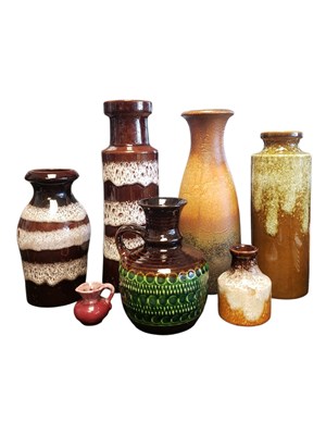 Lot 99 - COLLECTION OF LATE 20TH CENTURY WEST GERMAN POTTERY VASES & JUGS