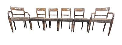 Lot 750 - REGENCY 19TH CENTURY MAHOGANY BAR BACK DINING CHAIRS
