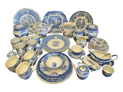 Lot 114 - LARGE COLLECTION OF SPODE & OTHER BLUE & WHITE CHINA DINNERWARE