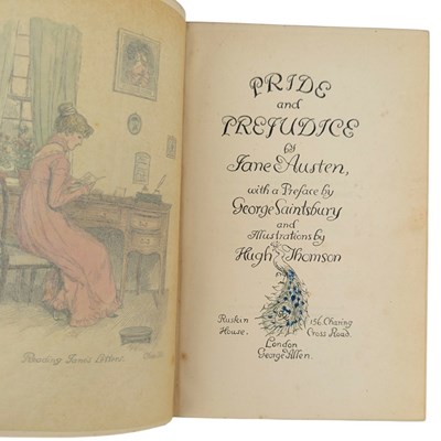 Lot 1 - AUSTEN, JANE - 1895 PRIDE AND PREJUDICE, "PEACOCK" AUSTEN, ILLUSTRATED HUGH THOMPSON
