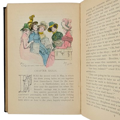 Lot 1 - AUSTEN, JANE - 1895 PRIDE AND PREJUDICE, "PEACOCK" AUSTEN, ILLUSTRATED HUGH THOMPSON