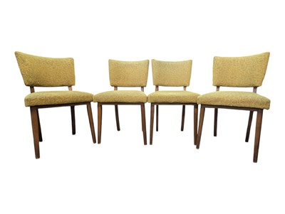 Lot 648 - BRITISH MODERN DESIGN - FOUR MID CENTURY TEAK & UPHOLSTERED DINING CHAIRS
