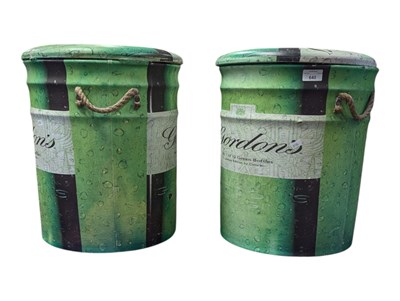 Lot 640 - PAIR OF 20TH CENTURY GORDON'S GIN BRANDED BAR STOOLS