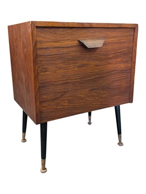 Lot 634 - BRITISH MODERN DESIGN - A MODERN TEAK VINYL CABINET