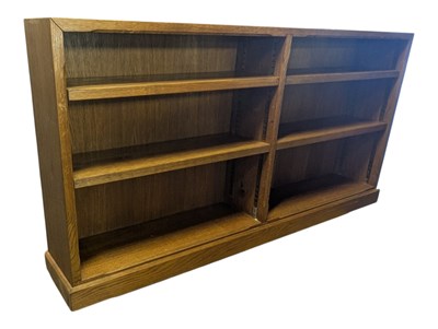 Lot 778 - LATE 20TH CENTURY SOLID OAK DOUBLE BOOKCASE
