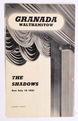 Lot 183 - THE SHADOWS - ROCK & ROLL GROUP - EARLY SIGNED PROGRAMME