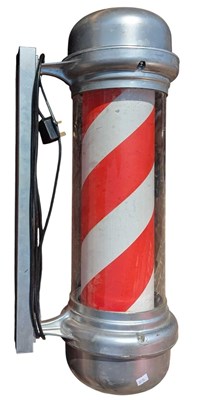 Lot 641 - CONTEMPORARY WALL MOUNTABLE BARBER'S POLE