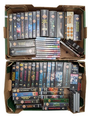 Lot 768 - DOCTOR WHO - COLLECTION OF VINTAGE VHS TAPES & DVDS