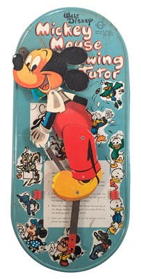 Lot 668 - DISNEY - VINTAGE WELSOTOY TINPLATE 'MICKEY MOUSE DRAWING TUTOR'