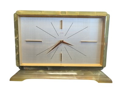 Lot 341 - MID CENTURY ELSINOR ONYX CASED MANTEL CLOCK