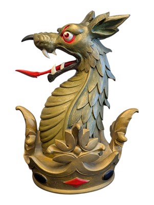 Lot 361 - UNUSUAL 20TH CENTURY COMPOSITE DRAGONS HEAD
