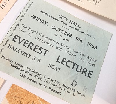 Lot 10 - 1953 BRITISH MOUNT EVEREST EXPEDITION - ALBUM OF AUTOGRAPHS + PROVENANCE