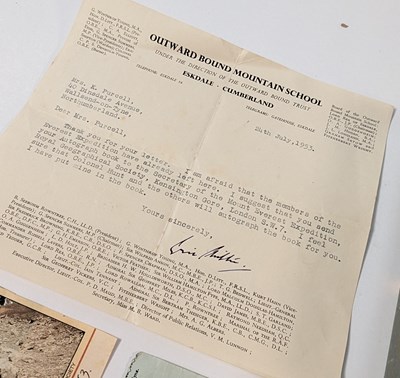 Lot 10 - 1953 BRITISH MOUNT EVEREST EXPEDITION - ALBUM OF AUTOGRAPHS + PROVENANCE