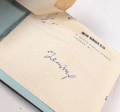 Lot 10 - 1953 BRITISH MOUNT EVEREST EXPEDITION - ALBUM OF AUTOGRAPHS + PROVENANCE