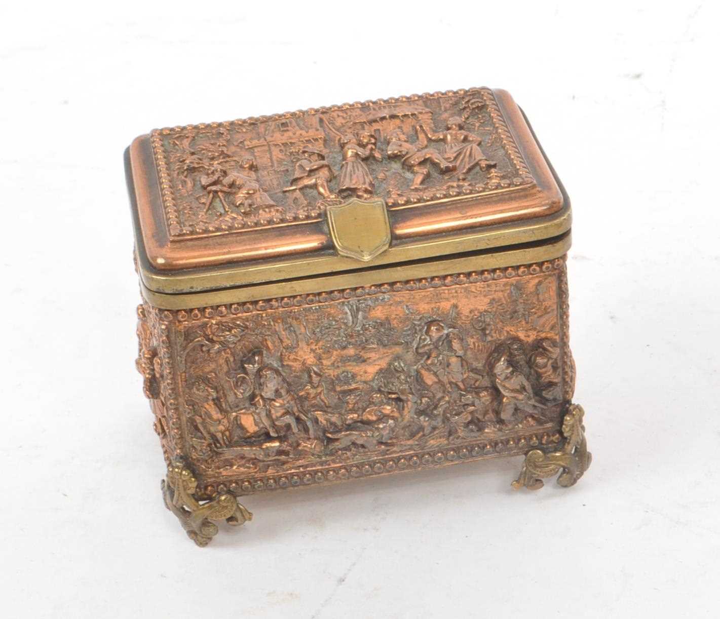 Lot 211 - A.B. PARIS - VINTAGE 19TH CENTURY COPPER RELIEF BOX