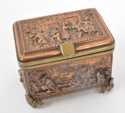 Lot 211 - A.B. PARIS - VINTAGE 19TH CENTURY COPPER RELIEF BOX