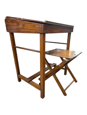 Lot 644 - MID CENTURY TEAK SCHOOL DESK & CHAIR