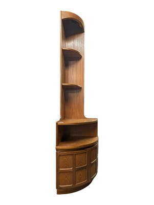 Lot 646 - NATHAN FURNITURE - SQUARES PATTERN MID CENTURY TEAK CORNER CABINET