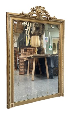 Lot 626 - FRENCH NAPOLEON III 19TH CENTURY GILTWOOD & GESSO OVERMANTEL MIRROR