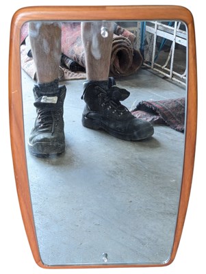 Lot 659 - MID 20TH CENTURY TEAK ATOMIC WALL MIRROR