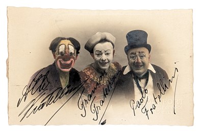 Lot 56 - CIRCUS - FRATELLINI BROS - SCARCE EARLY SIGNED POSTCARD