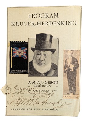 Lot 62 - SOUTH AFRICAN HISTORY - DR HERMAN VAN BROEKHUIZEN AUTOGRAPH