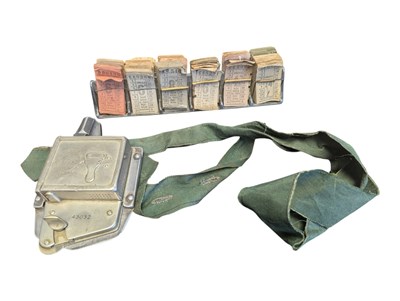 Lot 368 - VINTAGE 20TH CENTURY BUS TICKET PUNCH MACHINE & TICKET HOLDER