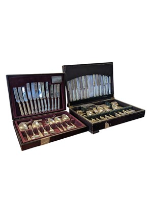 Lot 354 - TWO VINTAGE SILVER PLATED CUTLERY CANTEENS