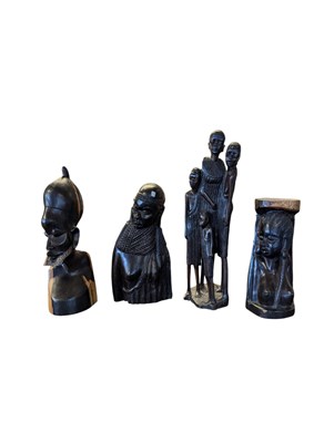 Lot 355 - FOUR 20TH CENTURY AFRICAN TRIBAL WOODEN CARVINGS