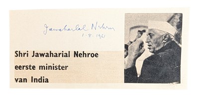 Lot 24 - INDIAN HISTORY - JAWAHARLAL NEHRU (D.1964) - AUTOGRAPH