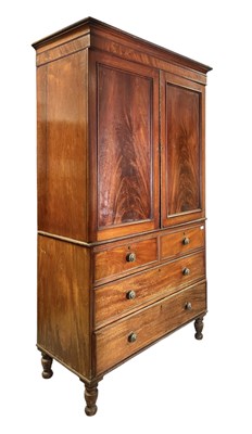 Lot 423 - VICTORIAN 19TH CENTURY MAHOGANY CUPBOARD ON CHEST