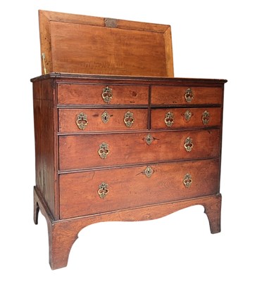 Lot 307 - GEORGE III 18TH CENTURY FRUITWOOD & ELM COMMODE CHEST OF DRAWERS