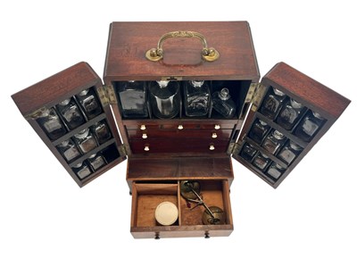 Lot 263 - GEORGE III EARLY 19TH CENTURY MAHOGANY TRAVEL MEDICINE APOTHECARY CABINET
