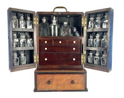 Lot 263 - GEORGE III EARLY 19TH CENTURY MAHOGANY TRAVEL MEDICINE APOTHECARY CABINET