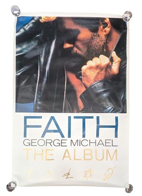 Lot 120 - MUSIC - LARGE PROMOTIONAL POSTER OF GEORGE MICHAEL - FAITH, THE ALBUM