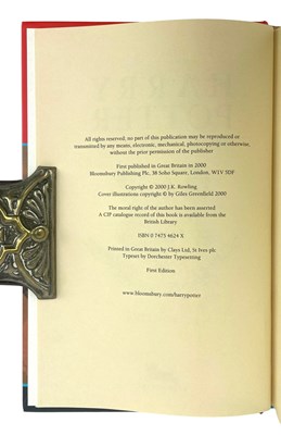 Lot 3 - ROWLING, J. K. - 2000 HARRY POTTER AND THE GOBLET OF FIRE, SIGNED, FIRST EDITION