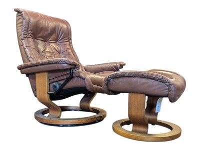 Lot 650 - 20TH CENTURY EKORNES STRESSLESS RECLINING ARMCHAIR